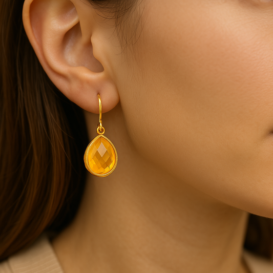 Ambré – Drop Earrings in Citrine Gold