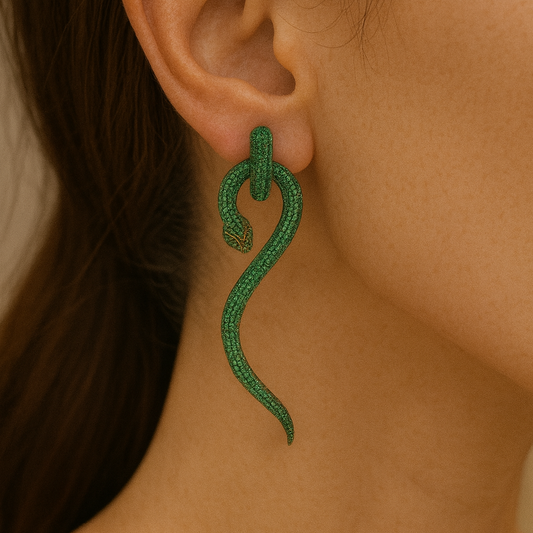 Anaconda – Snake Drop Earrings in Gold