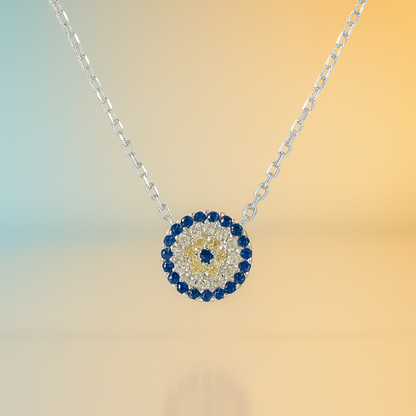 Aegis – Eye Charm Necklace in Silver