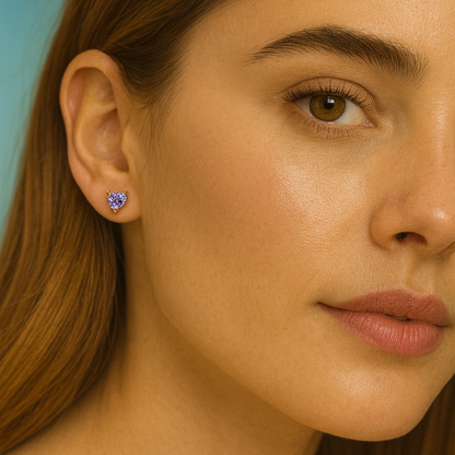 Coeur Bleu – Orecchini a cuore in Oro e Tanzanite