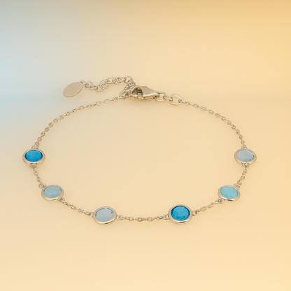 Marise – Blue Gemstone Bracelet in Silver