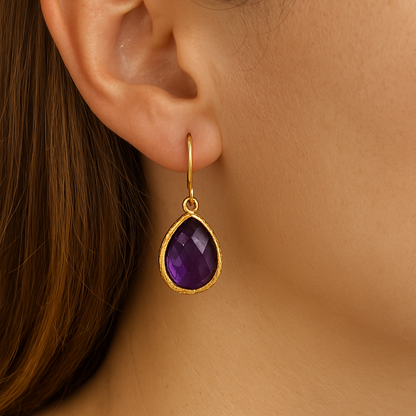Violette – Pendientes colgantes de amatista en oro
