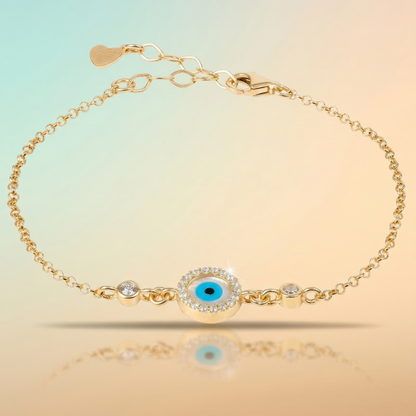Olympe – Mother of Pearl Evil Eye Bracelet in Gold