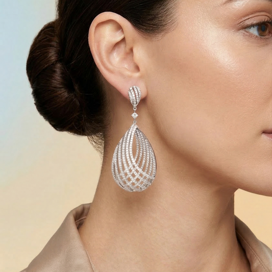 Ondine – Teardrop Earrings in Silver