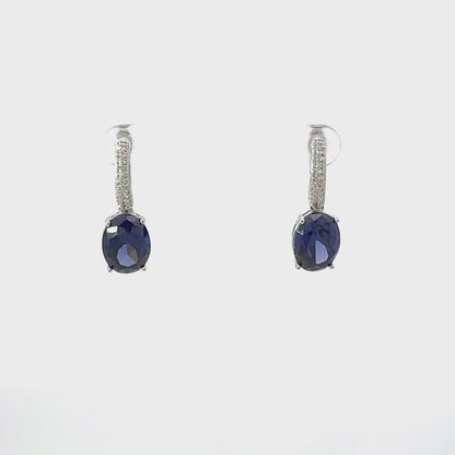 Lunaria – Oval Drop Earrings in Tanzanite & Silver
