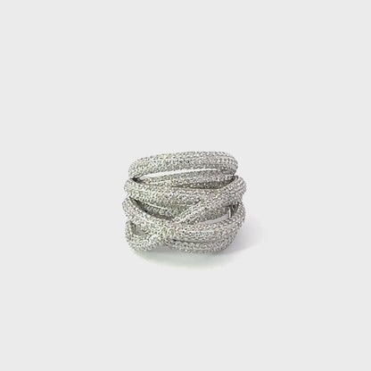 Maelis – Crossover Silver Ring in Cubic Zirconia