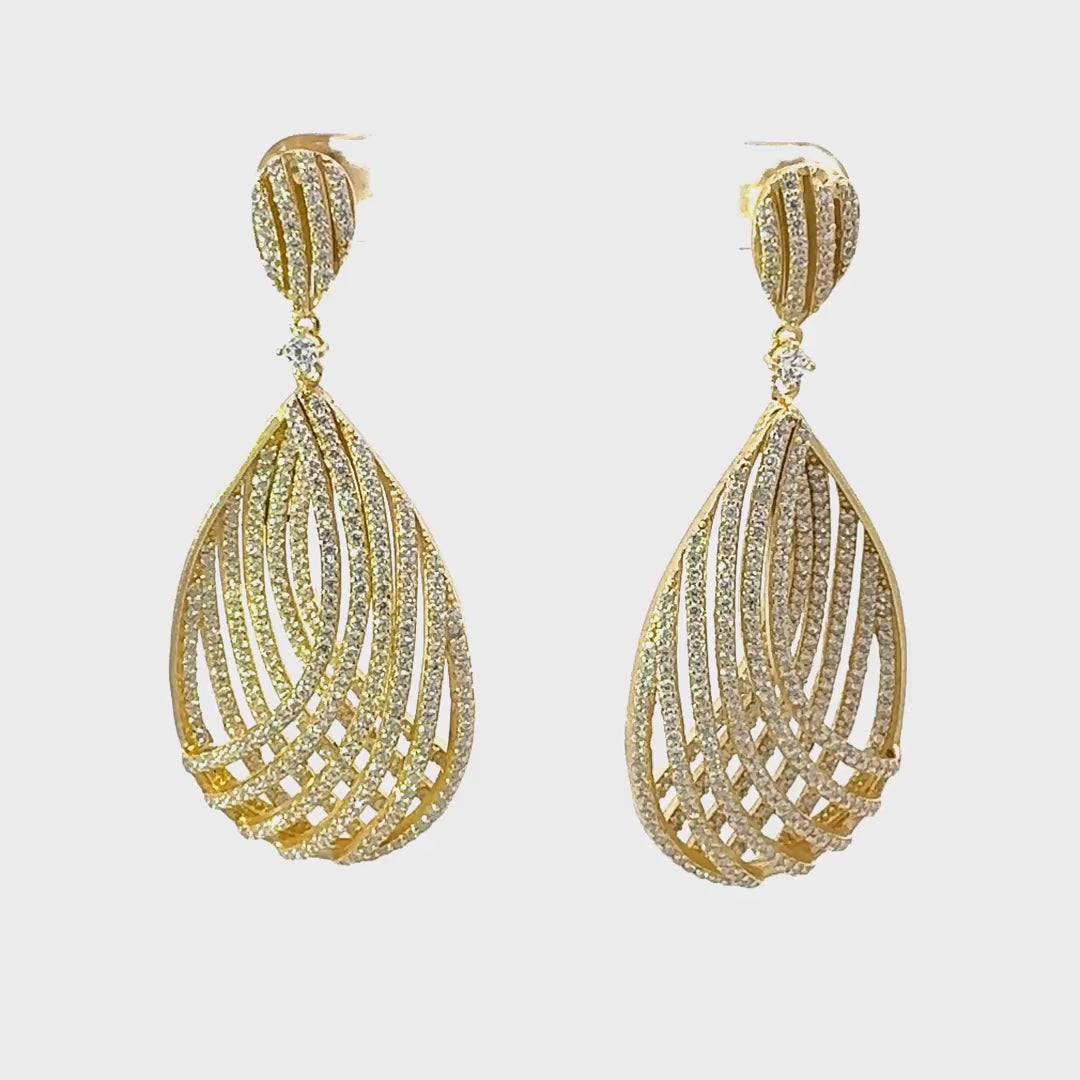 Aurum – Statement Teardrop Earrings in Gold