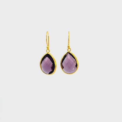 Violette – Pendientes colgantes de amatista en oro