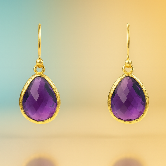 Violette – Orecchini pendenti piccoli in Ametista
