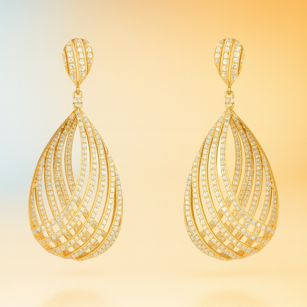 Aurum – Statement Teardrop Earrings in Gold