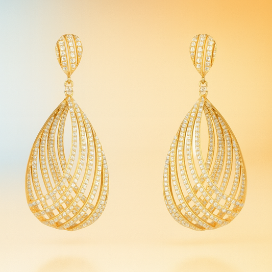 Aurum – Statement Teardrop Earrings in Gold