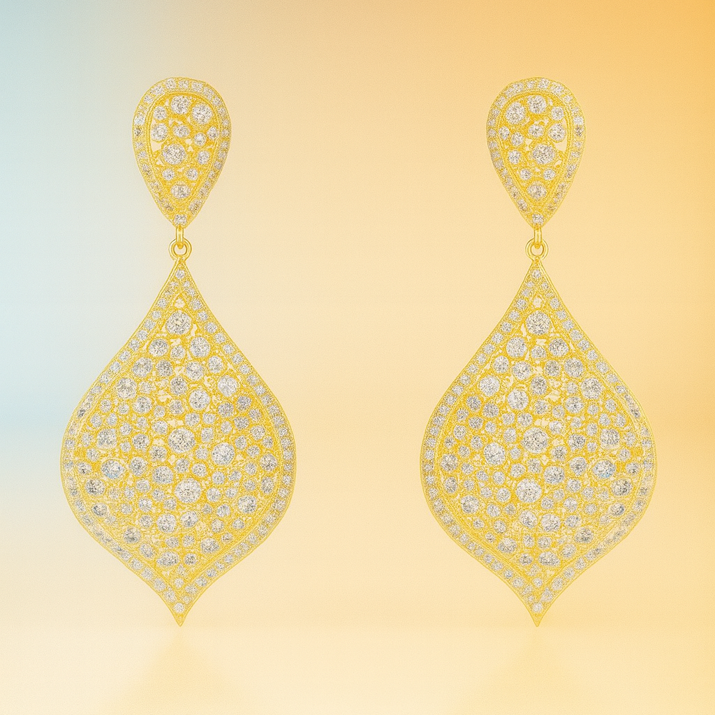 Zahra – Filigree Drop Earrings in Gold