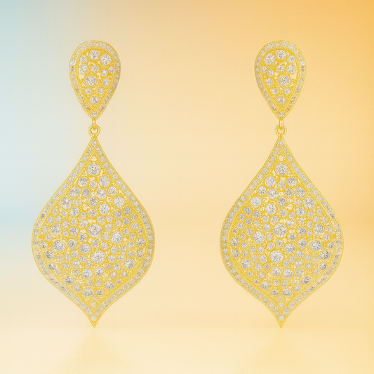 Zahra – Filigree Drop Earrings in Gold
