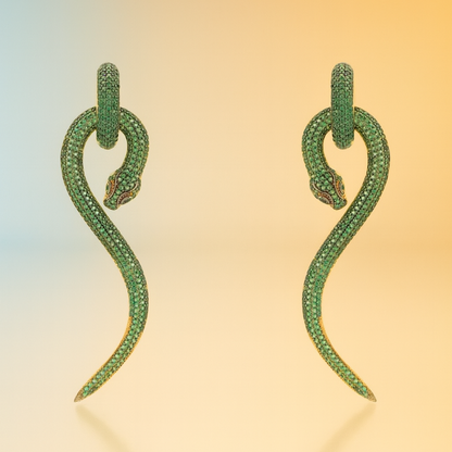 Anaconda – Snake Drop Earrings in Gold