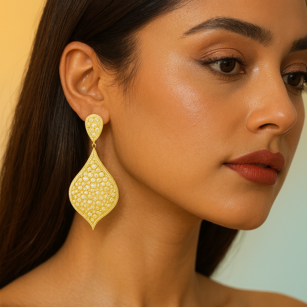 Zahra – Filigree Drop Earrings in Gold