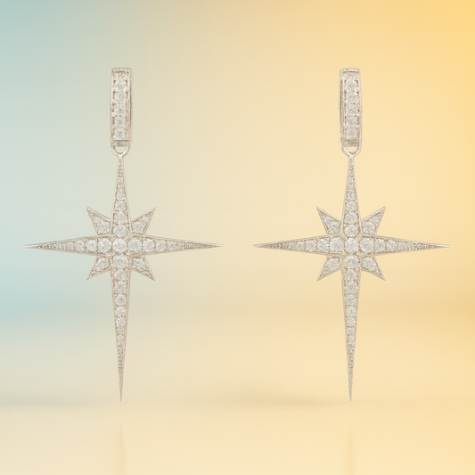 Étoile – Celestial Drop Earrings in Silver