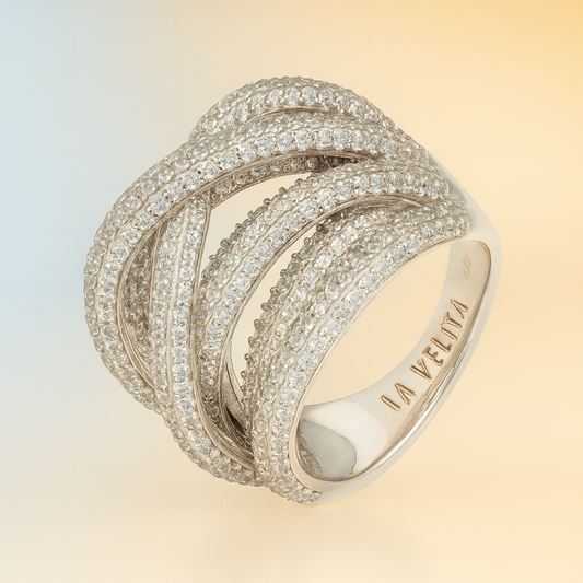 Maelis – Crossover Silver Ring in Cubic Zirconia